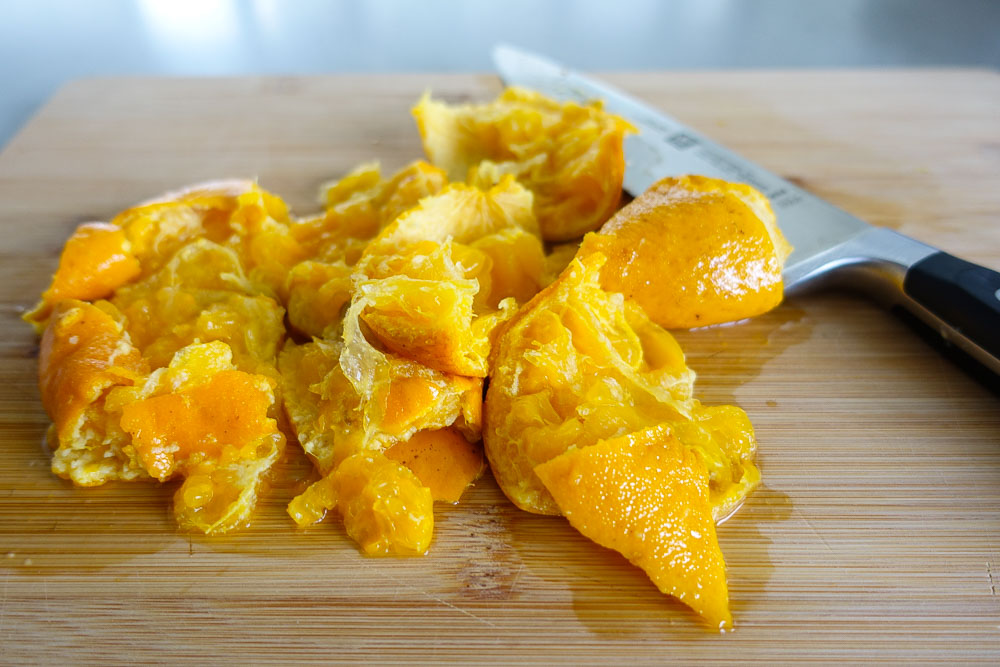 Chopped oranges